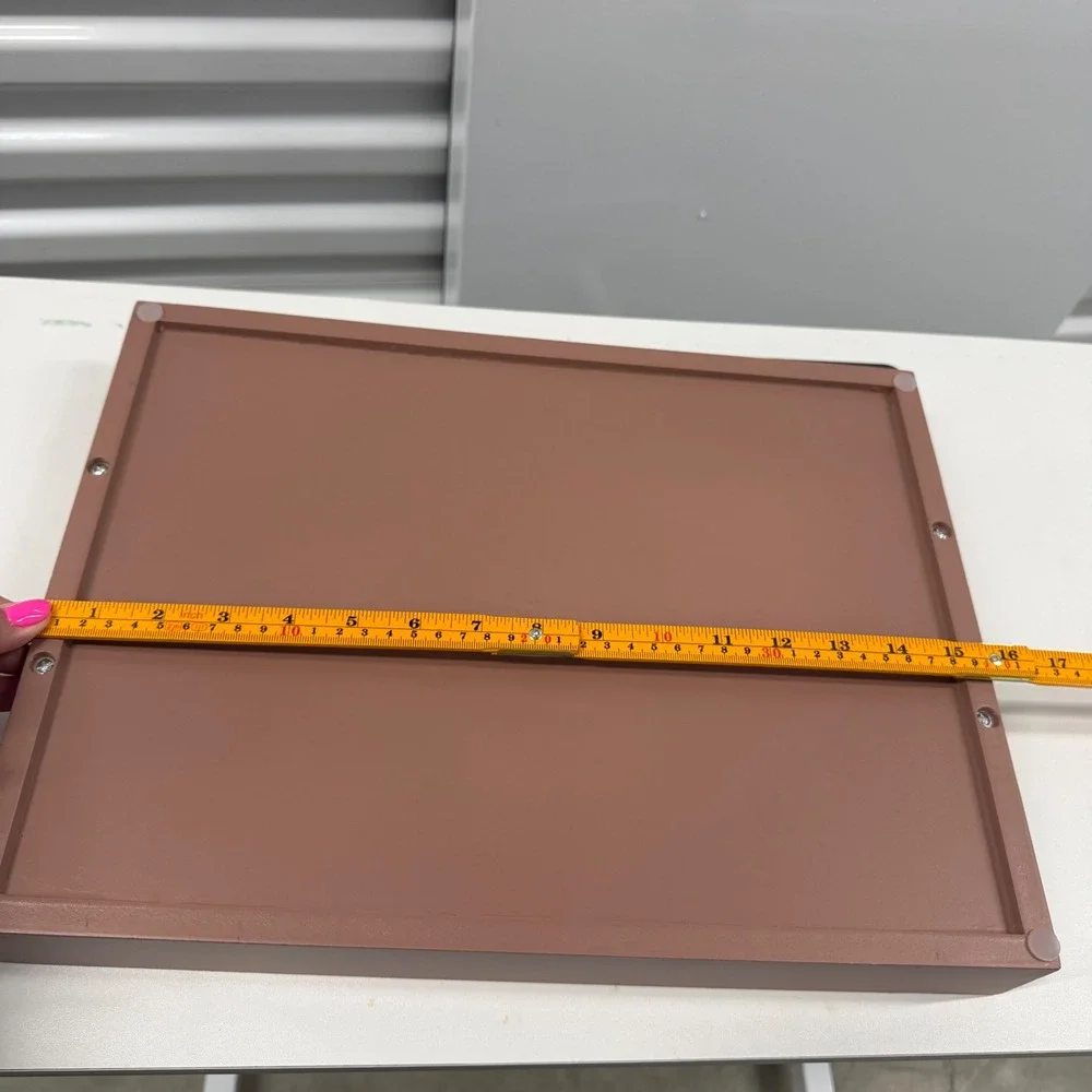 Modern Mauve Pink Decorative Serving Tray with Gold Handles 16x12 Rectangle